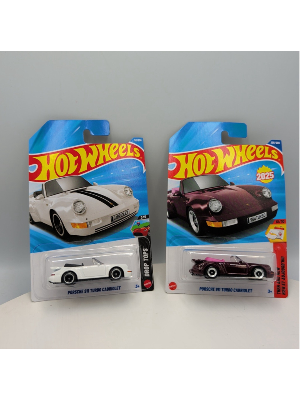 Hot Wheels PORSCHE 911 TURBO CABRIOLETS 2025 Case N White & Purple Long Card NEW